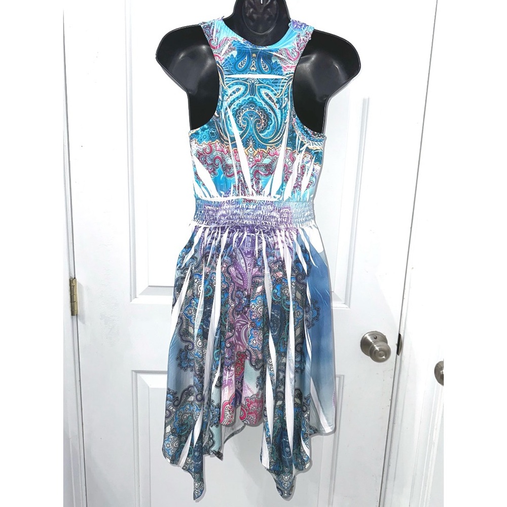 S-12, S-Twelve Blue & Purple dress with lots of embellished rhinestones - Picture 5 of 6